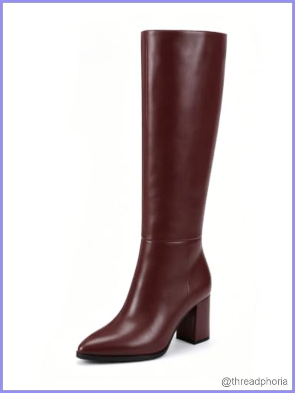 Women's Knee High Boots Pointed Toe Chunky Block Heel Dress Boots